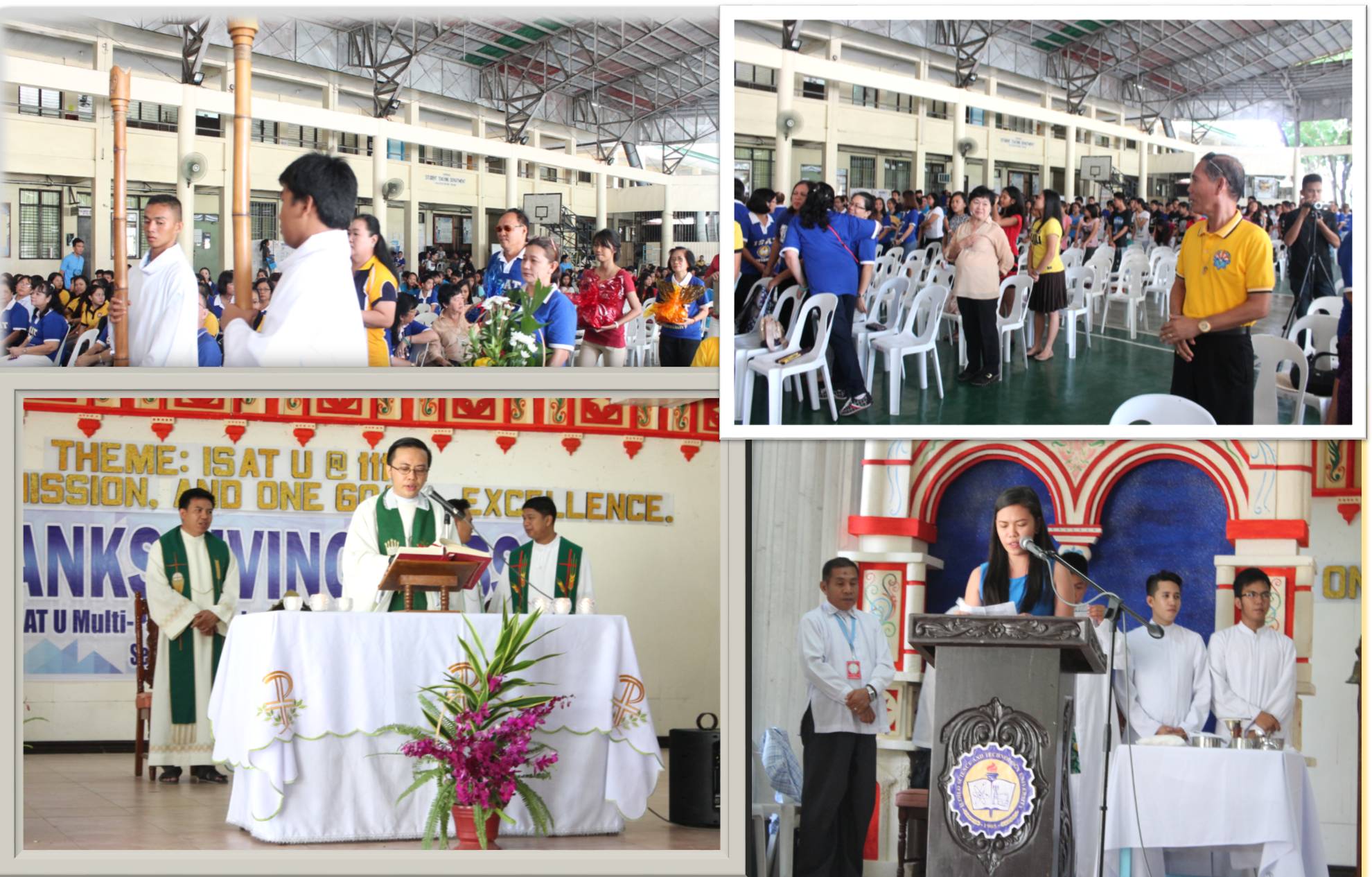 the Thanksgiving Mass at the covered gym.