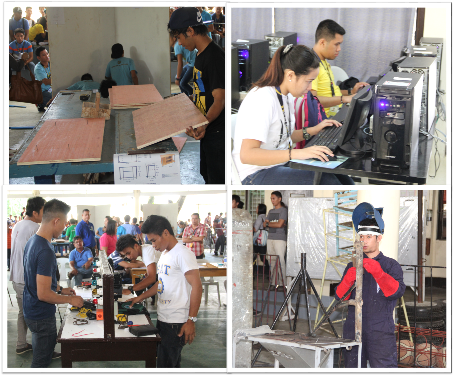 Clockwise, cabinet making, computer programming welding and electronic skills., 