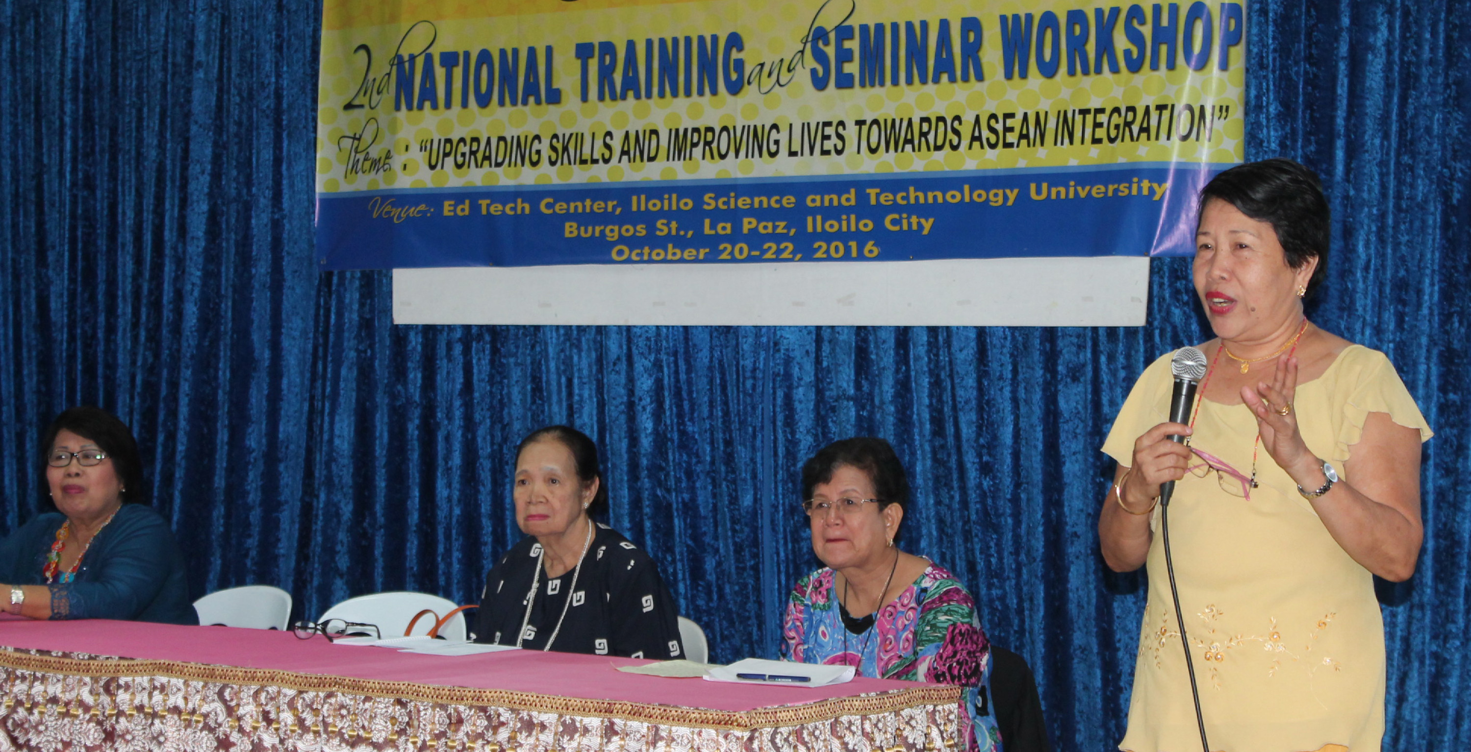 Dr. Alma I. Irader, CODHHELEP President, answers questions during the open forum.