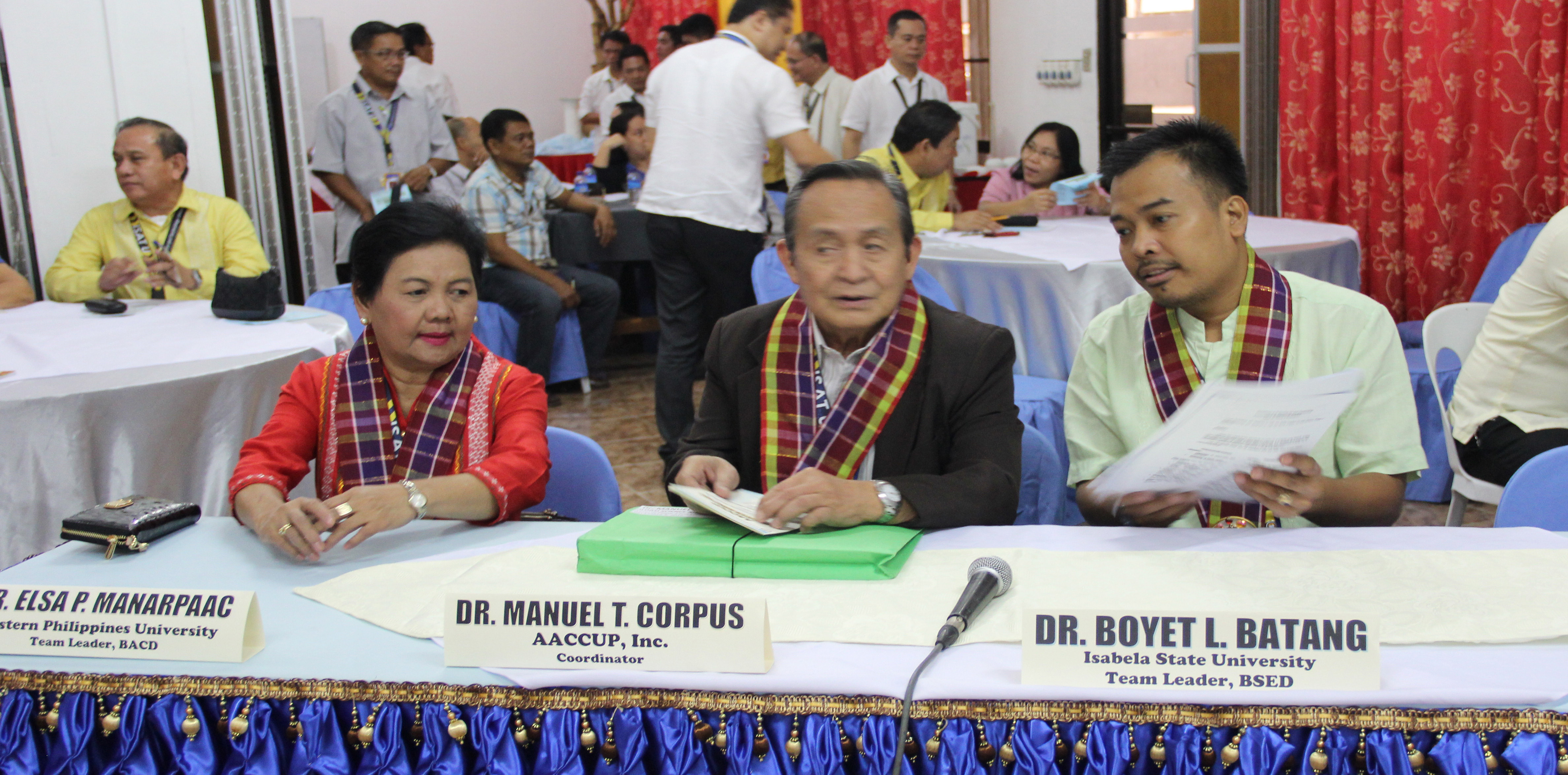 The team of accreditors for the survey visit. WPU President Dr. Elsa P. Manaarpaac, AACCUP, Inc. Executive Director D. Manuel T. Corpus and Dr. Boyet L. Batang of Isabela State University.