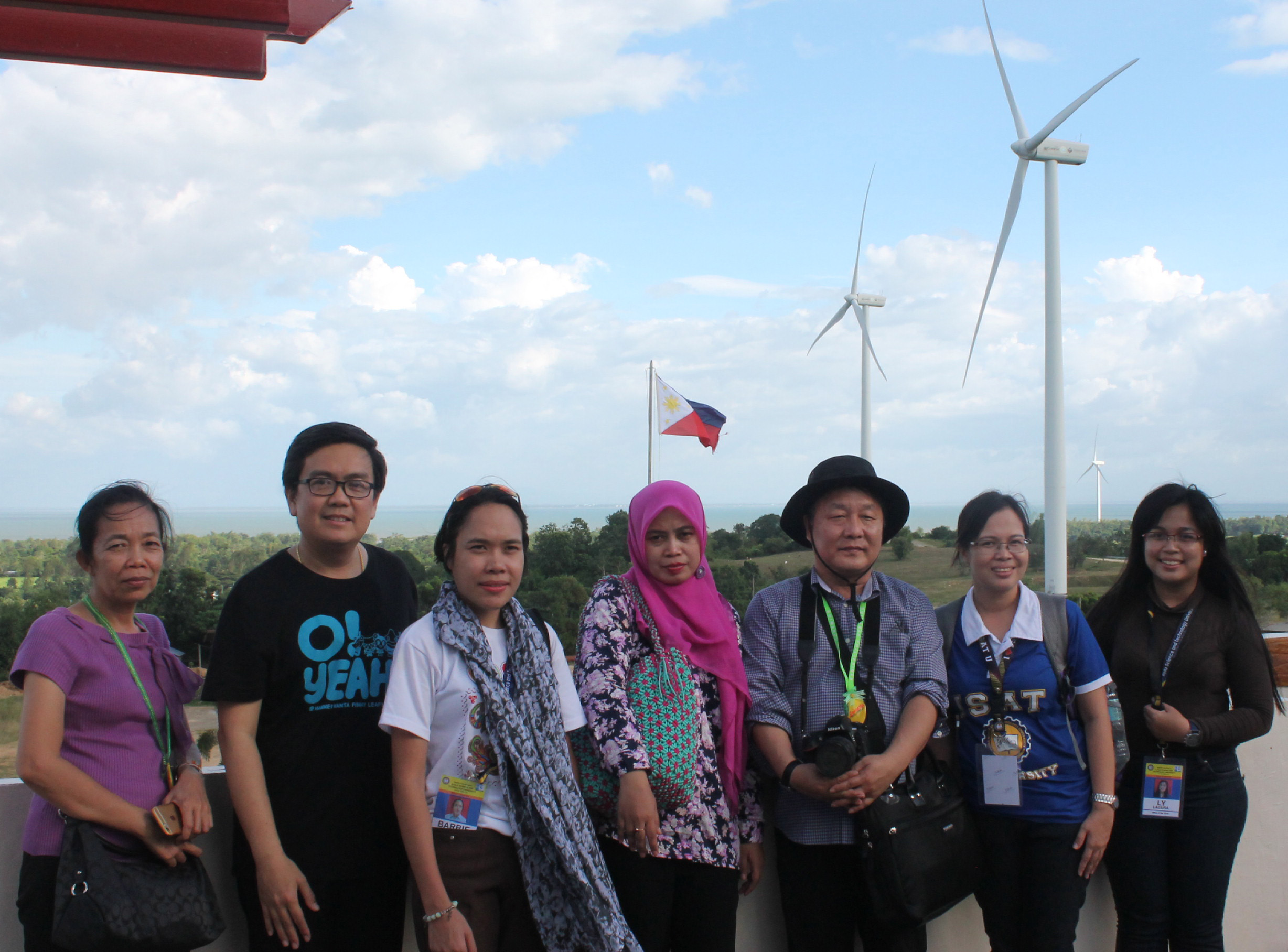 Foreign and local guests toured renewable energy facility of the San Lorenzo Wind Farm at Guimaras province as part of the three day research conference.
