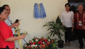 COE Dean Dr. Ma. Asuncion Asusena E. Echaverria, VPAA Dr. Manuel A. Sanchez, Jr, VPAF Dr. Nehema K. Misola and ISAT U Pres. Dr. Raul F. Muyong unveil the marker of the Science and Technology Building.