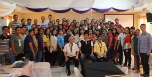 The new faculty members with (seated from left) ISAT U Pres. Raul F. Muyong, CSC FO Acting Director Mr. John Esar T. David and HRMO II Mr. Bonnie Arenal. 