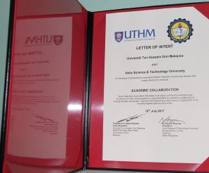 The Letter of Intent between ISAT U and UTHM.