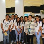 The student enjoy some moment with the university president as they explore the different exhibits.